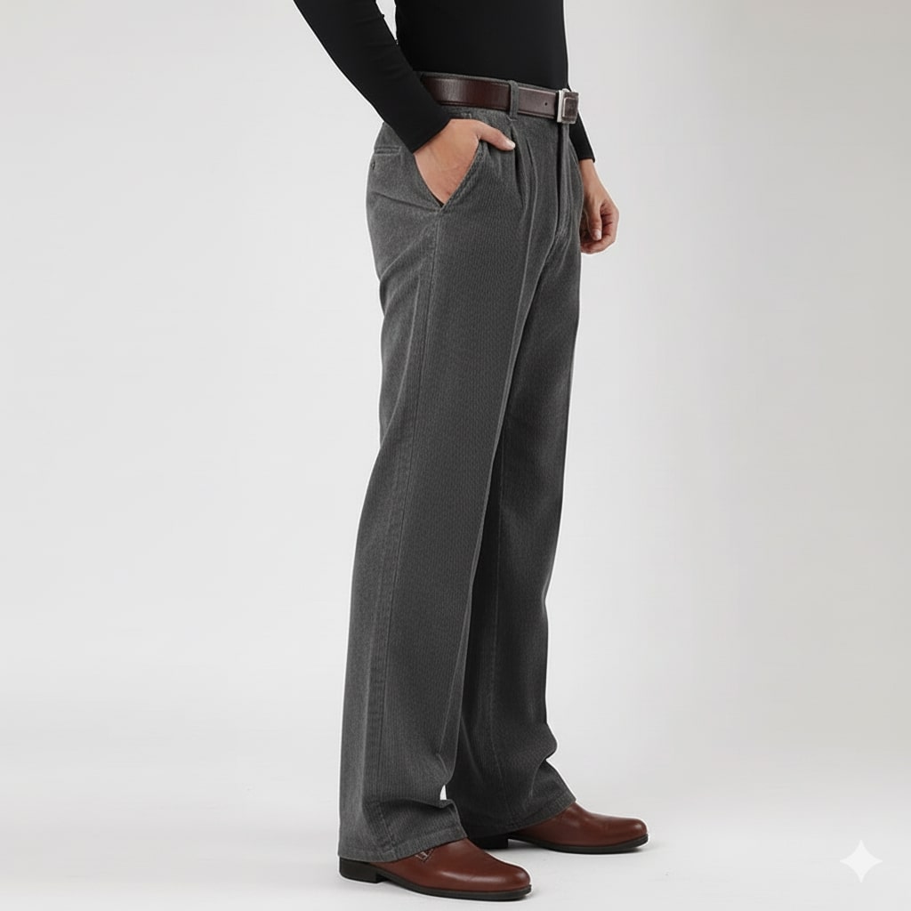 Evan Men’s Corduroy Trousers – Soft Cotton Corduroy Pants with Warm Structured Feel