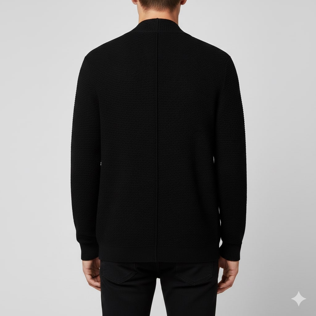 Inigo Men’s Jacquard Knit Cardigan – Soft Touch Embossed Cotton Cardigan