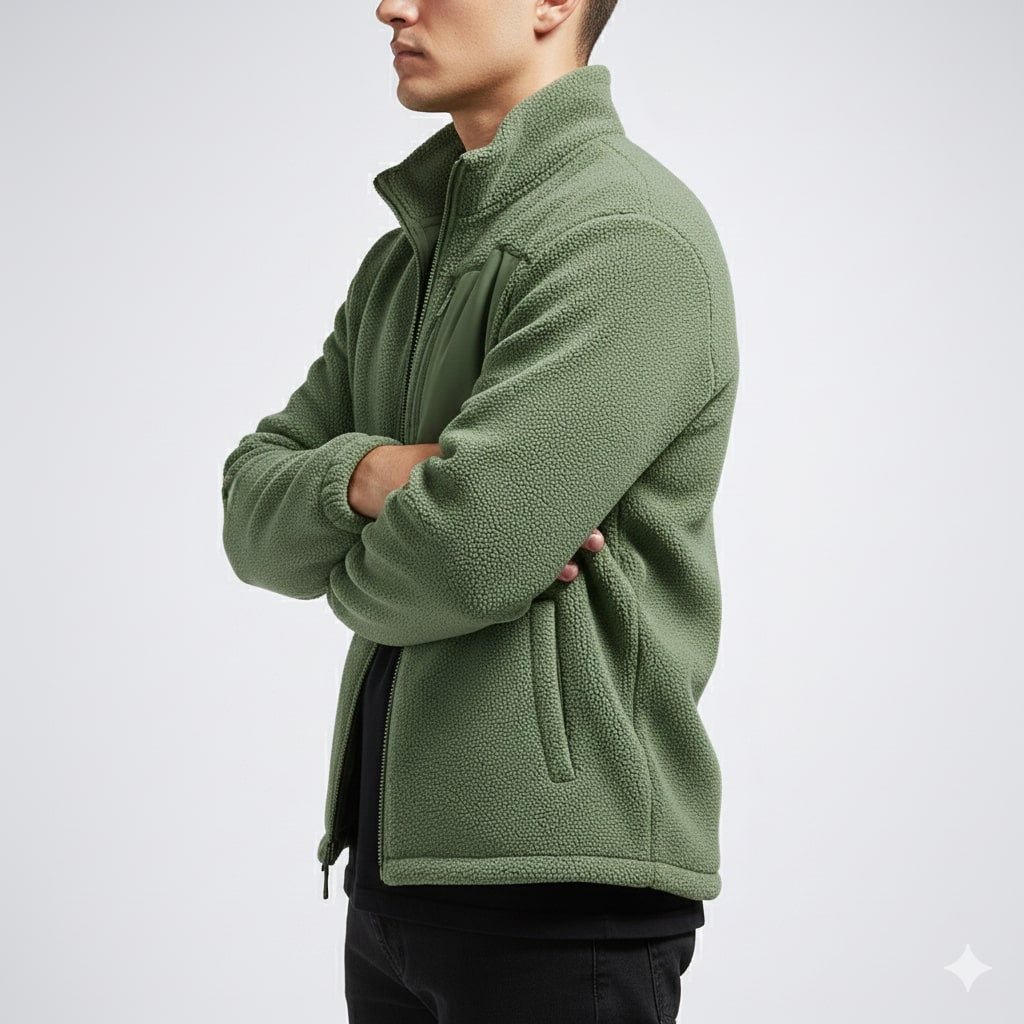 Kevin Men's Fleece Jacket – Soft Insulating Lightweight Jacket with Stand Collar