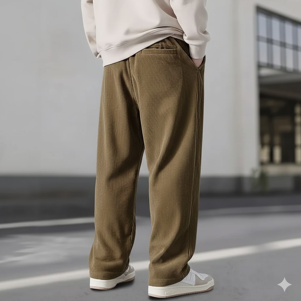 Caleb Men’s Corduroy Sweatpants – Plush Stretch Fabric with Deep Secure Pockets