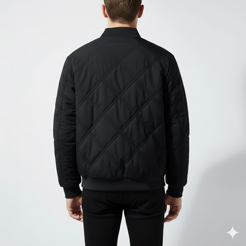 Fernan Men’s Bomber Jacket – Quilted Fleece-Lined Lightweight Winter Jacket