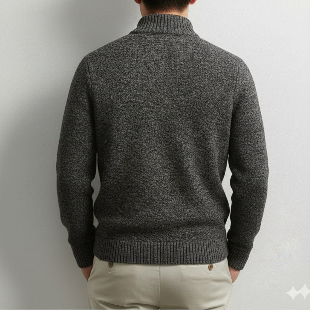 Ashton Men’s Quarter-Zip Sweater – Cotton Knit Pullover for Layered Comfort