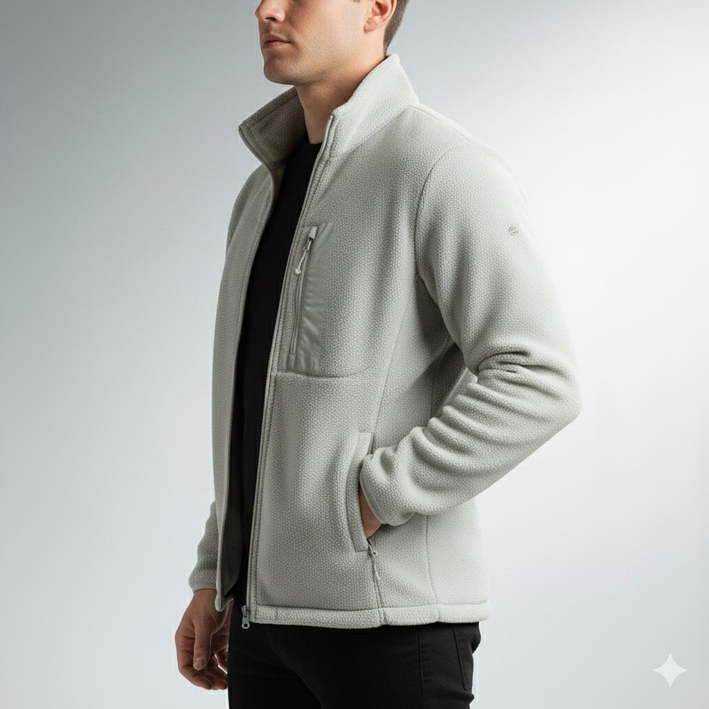 Kevin Men's Fleece Jacket – Soft Insulating Lightweight Jacket with Stand Collar