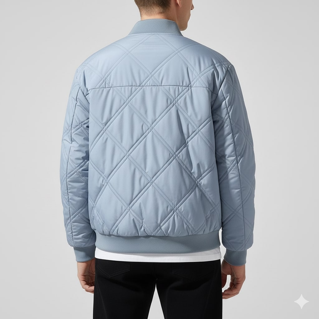 Fernan Men’s Bomber Jacket – Quilted Fleece-Lined Lightweight Winter Jacket