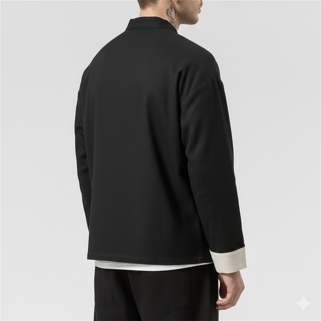 Kyoto Men’s Lightweight Jacket – Soft Cotton Jacket with Knot-Button Closure