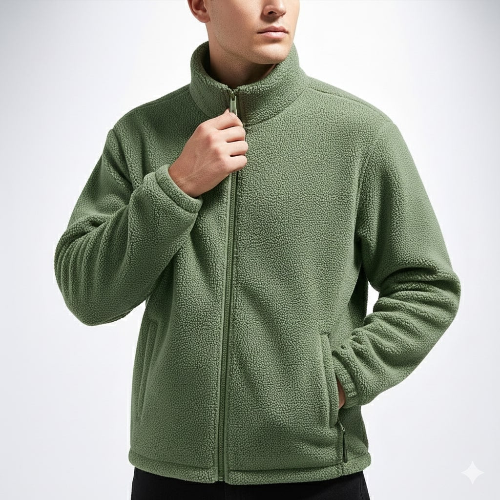 Kevin Men's Fleece Jacket – Soft Insulating Lightweight Jacket with Stand Collar