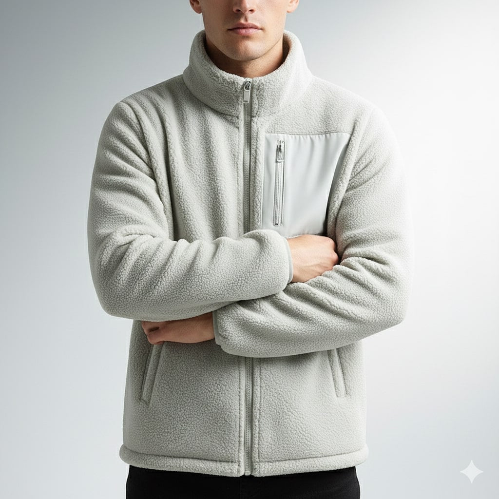Kevin Men's Fleece Jacket – Soft Insulating Lightweight Jacket with Stand Collar