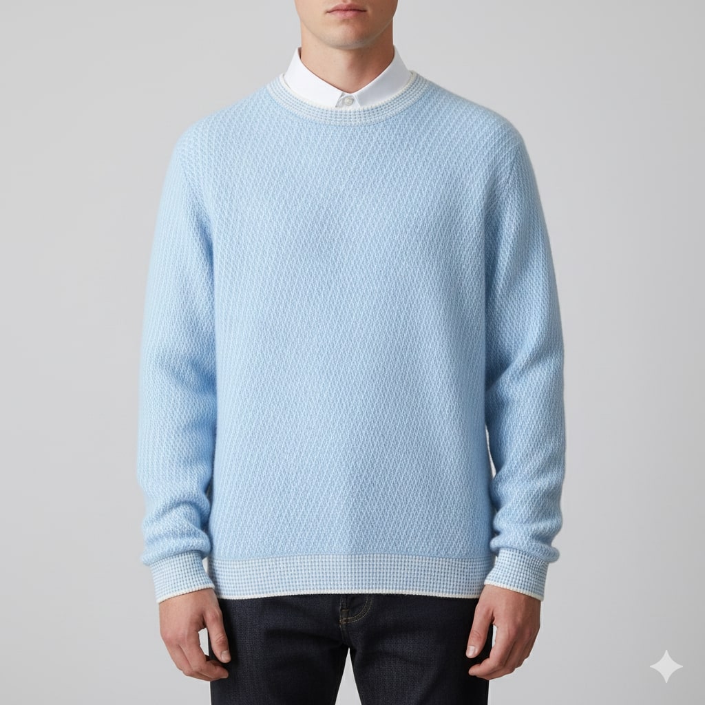 Alvino Men’s Knit Sweater – Soft Ribbed Crewneck Pullover