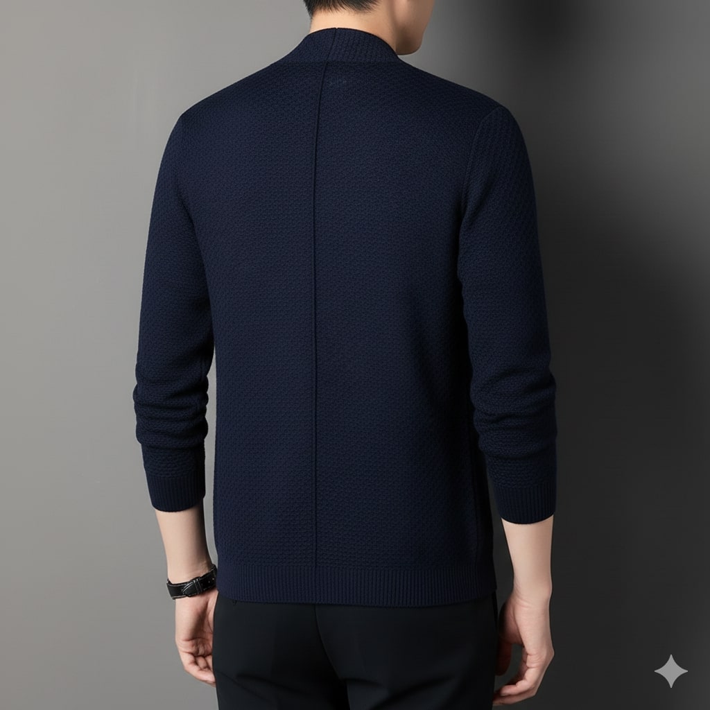 Inigo Men’s Jacquard Knit Cardigan – Soft Touch Embossed Cotton Cardigan