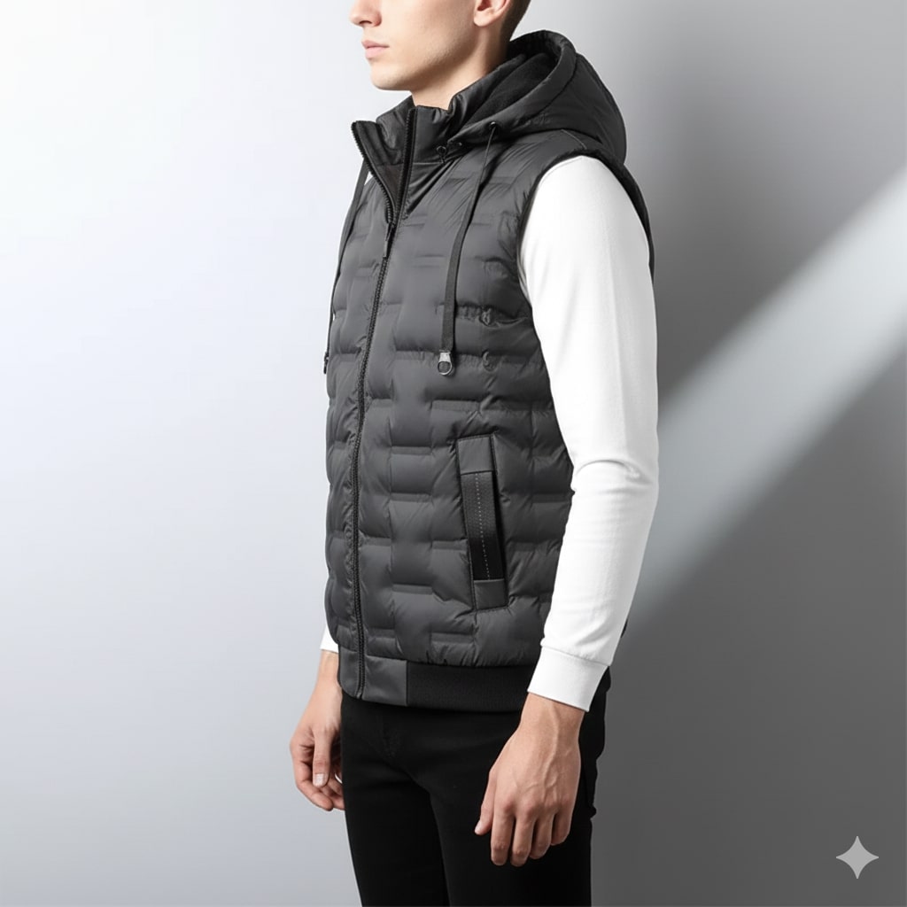 Langford Men’s Hooded Vest – Lightweight Quilted Insulated Fit