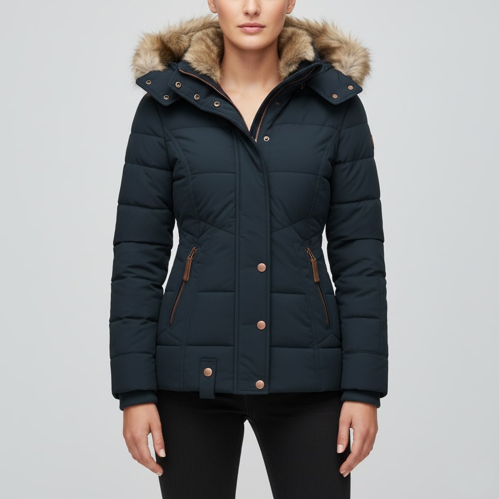 Katrina Women’s Winter Jacket – Insulated Zip-Up Hooded Jacket