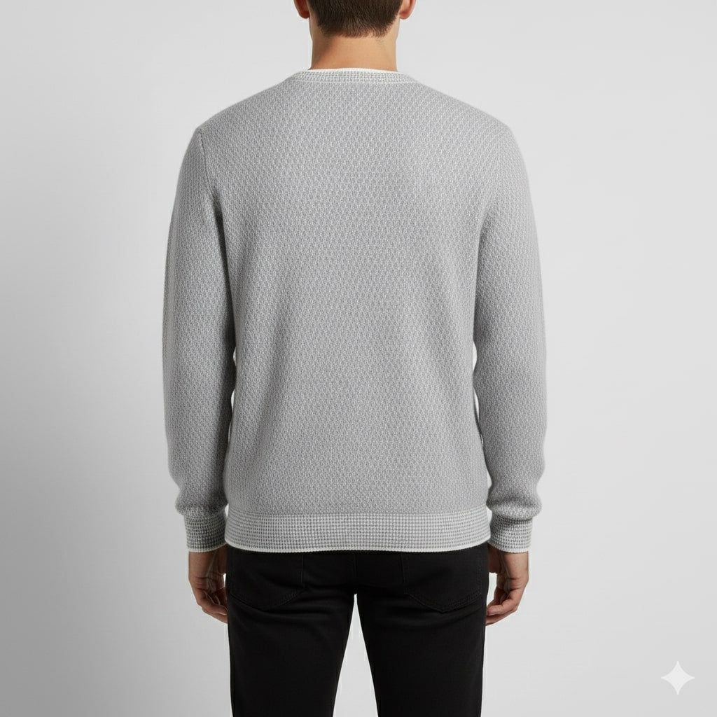 Alvino Men’s Knit Sweater – Soft Ribbed Crewneck Pullover