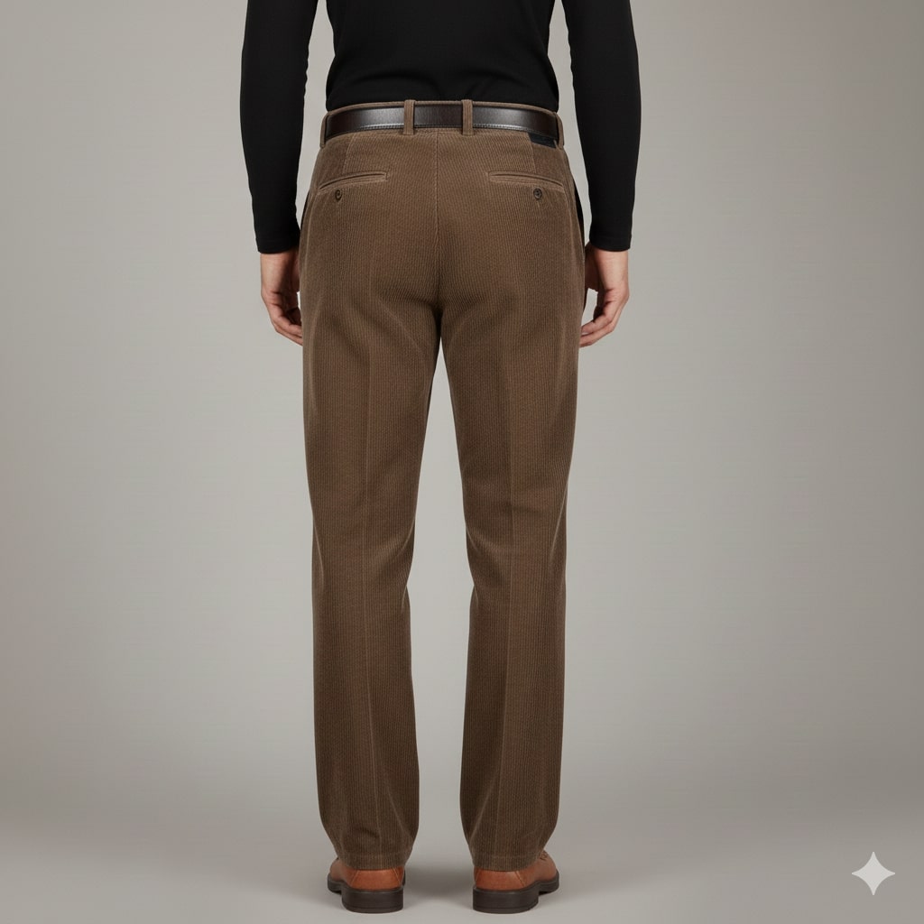 Evan Men’s Corduroy Trousers – Soft Cotton Corduroy Pants with Warm Structured Feel