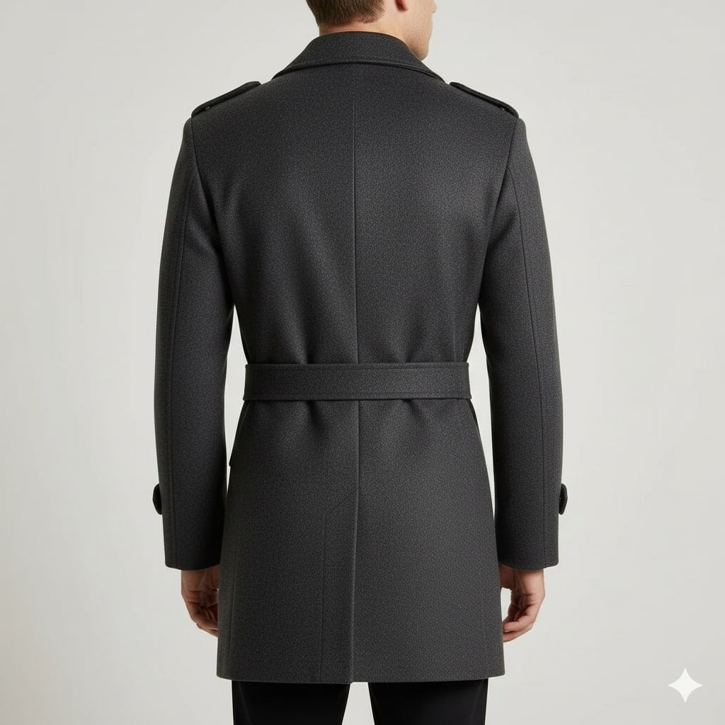 Lennox Men’s Wool Jacket – Wool Winter Coat with Tailored Collar & Utility Pocket