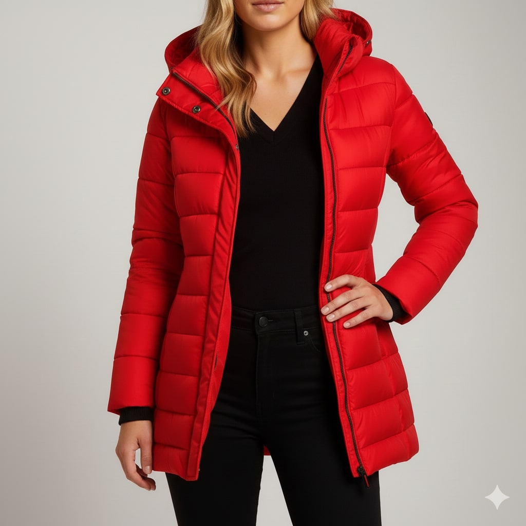 Winona Women’s Puffer Jacket – Quilted Hooded Lightweight Winter Coat