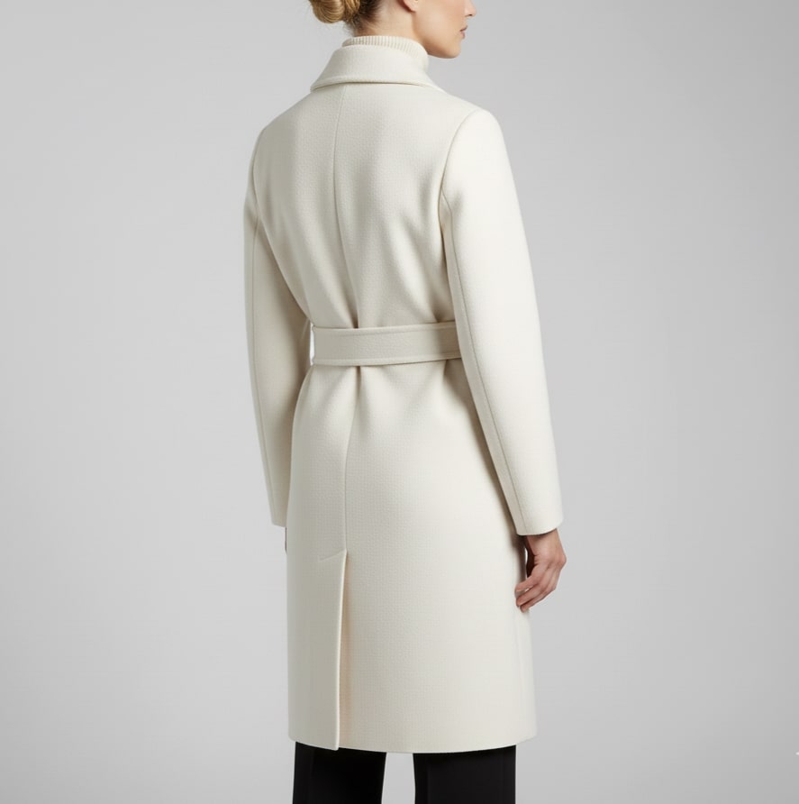 Theresa Women’s Cashmere Wrap Coat – Double-Breasted Wool Outerwear with Belted Waist