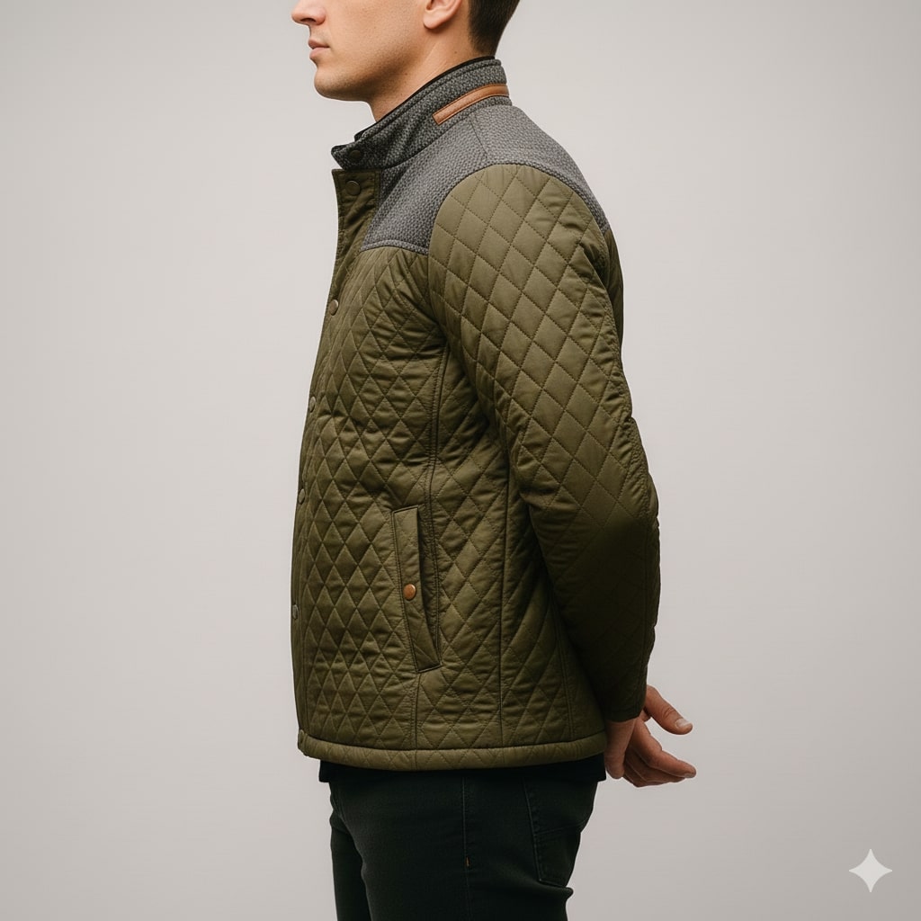 Adriano Men’s Puffer Jacket – Lightweight Quilted Zip-Up Jacket