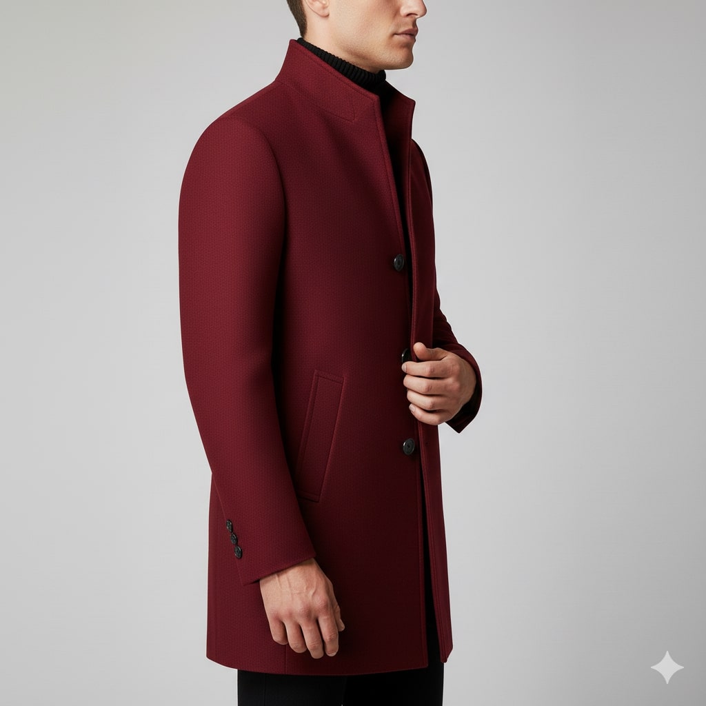 Ramiro Men’s Wool Coat – Tailored Soft Winter Long Overcoat