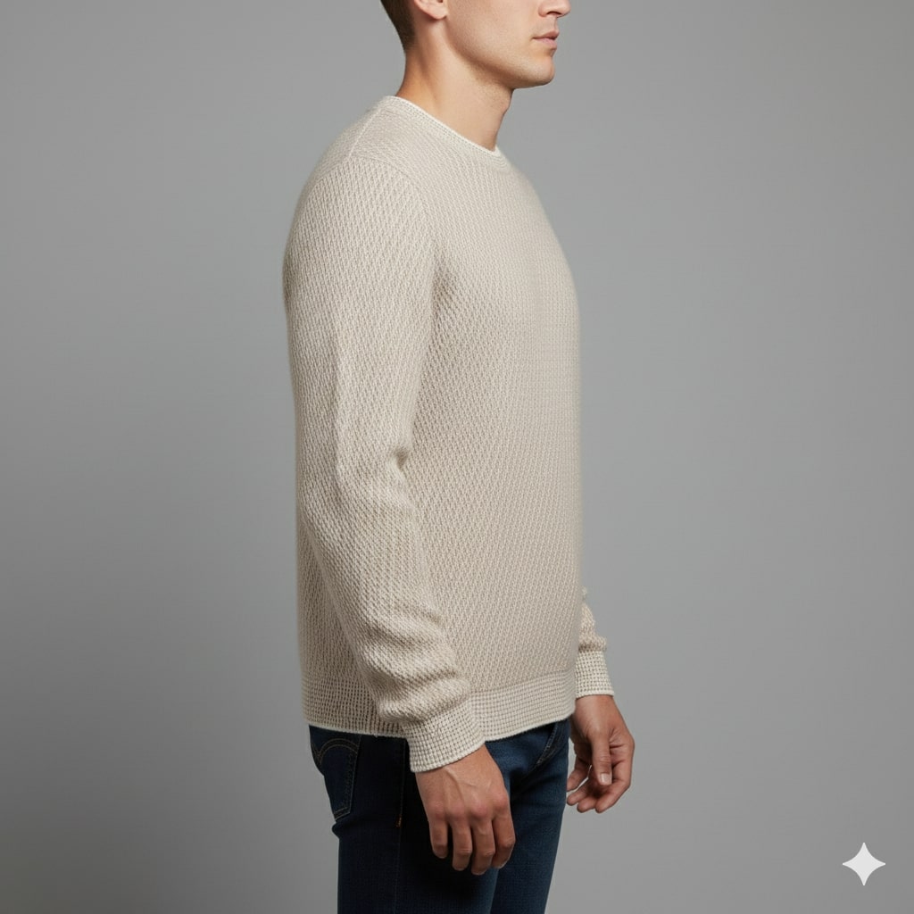 Alvino Men’s Knit Sweater – Soft Ribbed Crewneck Pullover