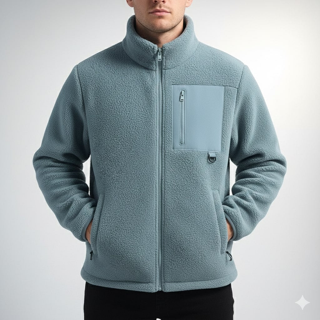 Kevin Men's Fleece Jacket – Soft Insulating Lightweight Jacket with Stand Collar