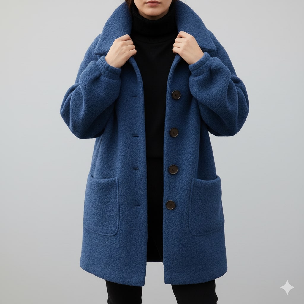 Marisela Women’s Fleece Jacket – Soft Wool-Blend Vintage Winter Coat