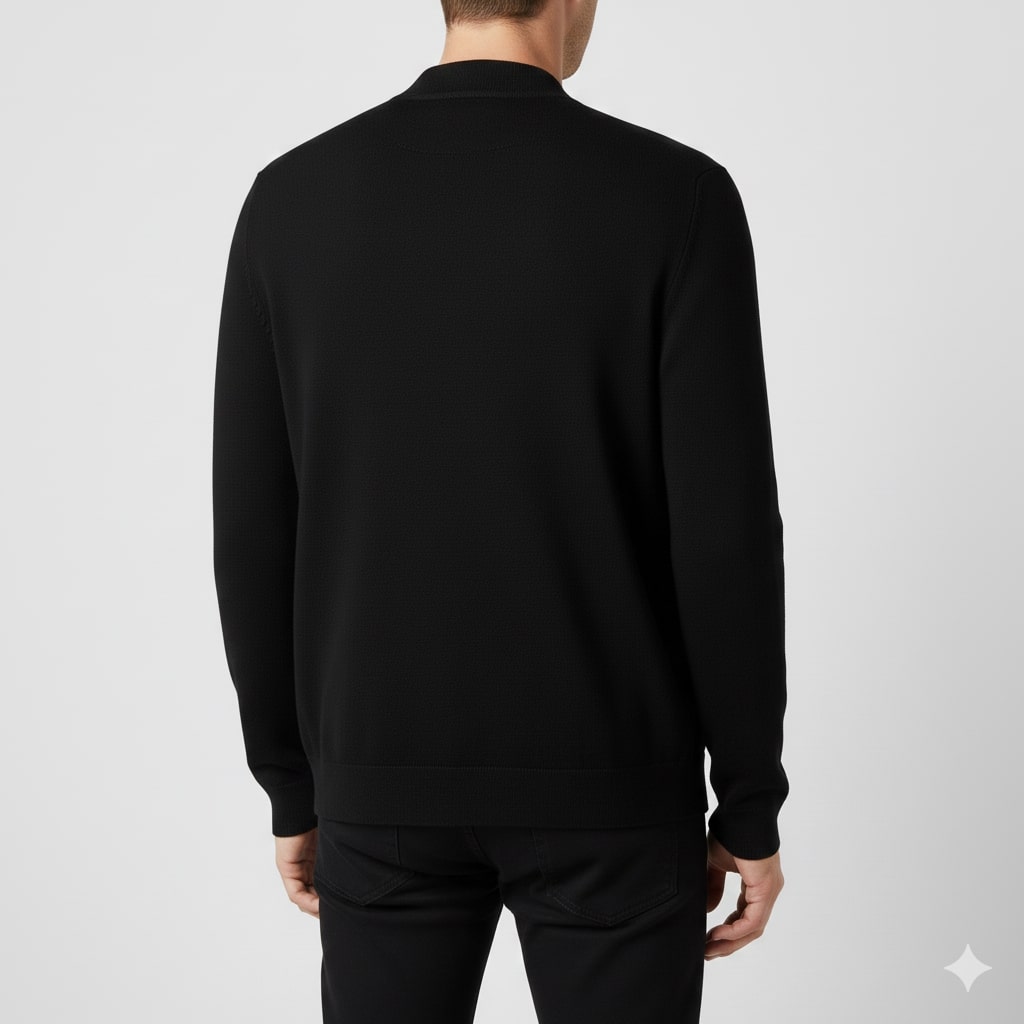 Gilbert Men’s Knit Cardigan – Italian-Style with Mandarin Collar