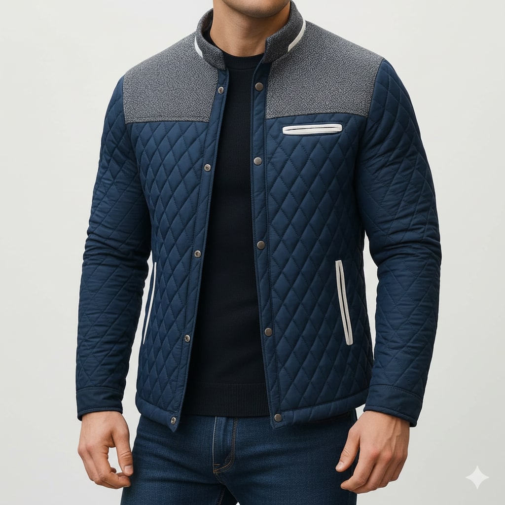 Adriano Men’s Puffer Jacket – Lightweight Quilted Zip-Up Jacket