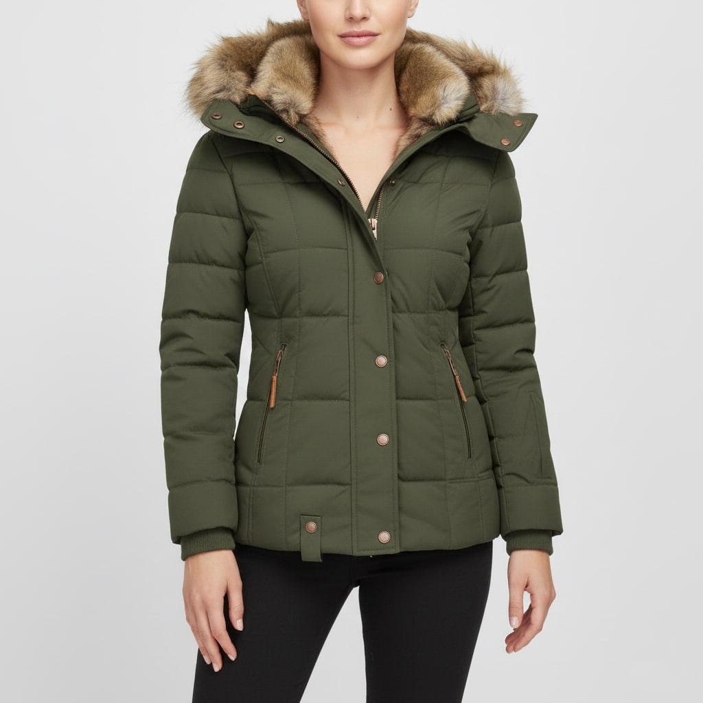 Katrina Women’s Winter Jacket – Insulated Zip-Up Hooded Jacket