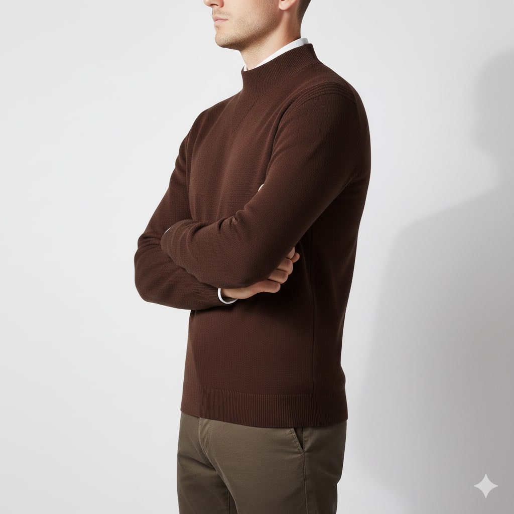 Adrian Men’s Knit Sweater – Soft Ribbed Crewneck Pullover