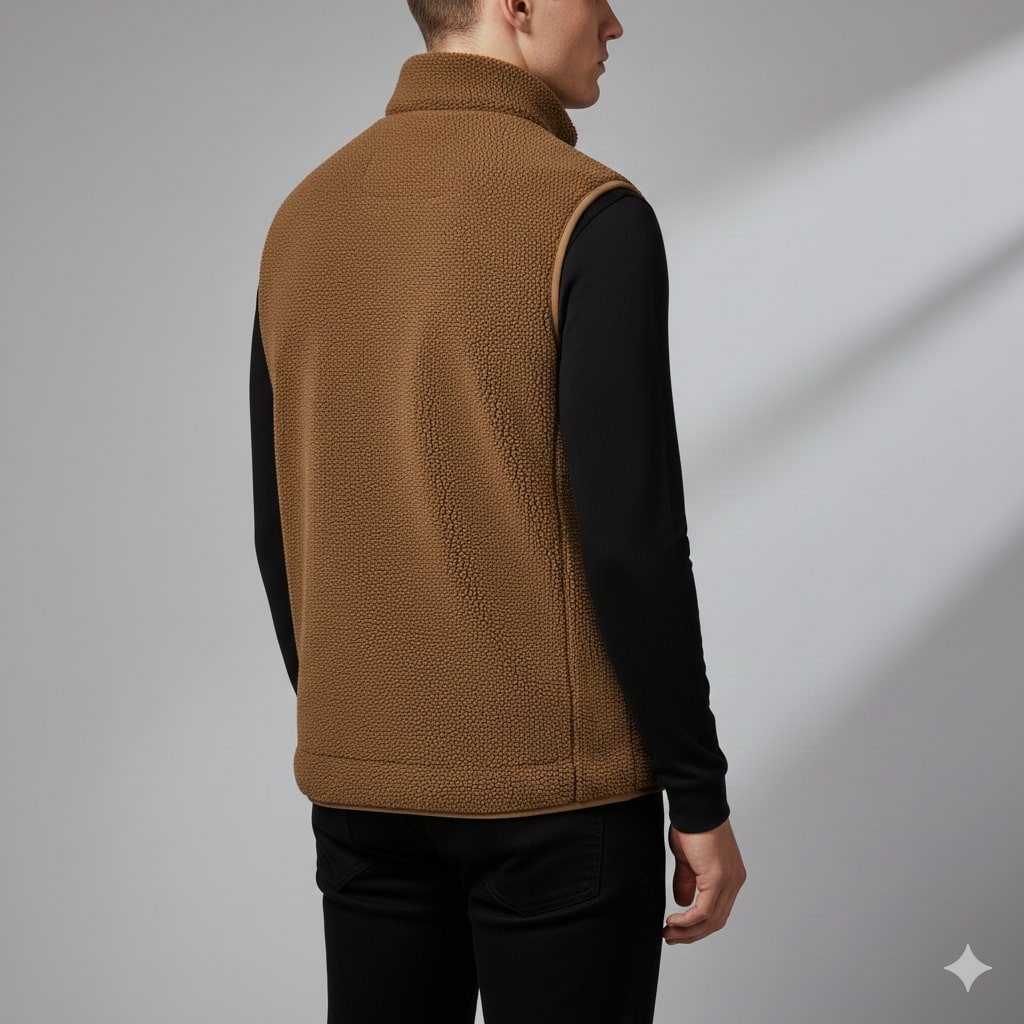 Wesbridge Men’s Fleece Vest – Sherpa Lined Full-Zip Utility Vest