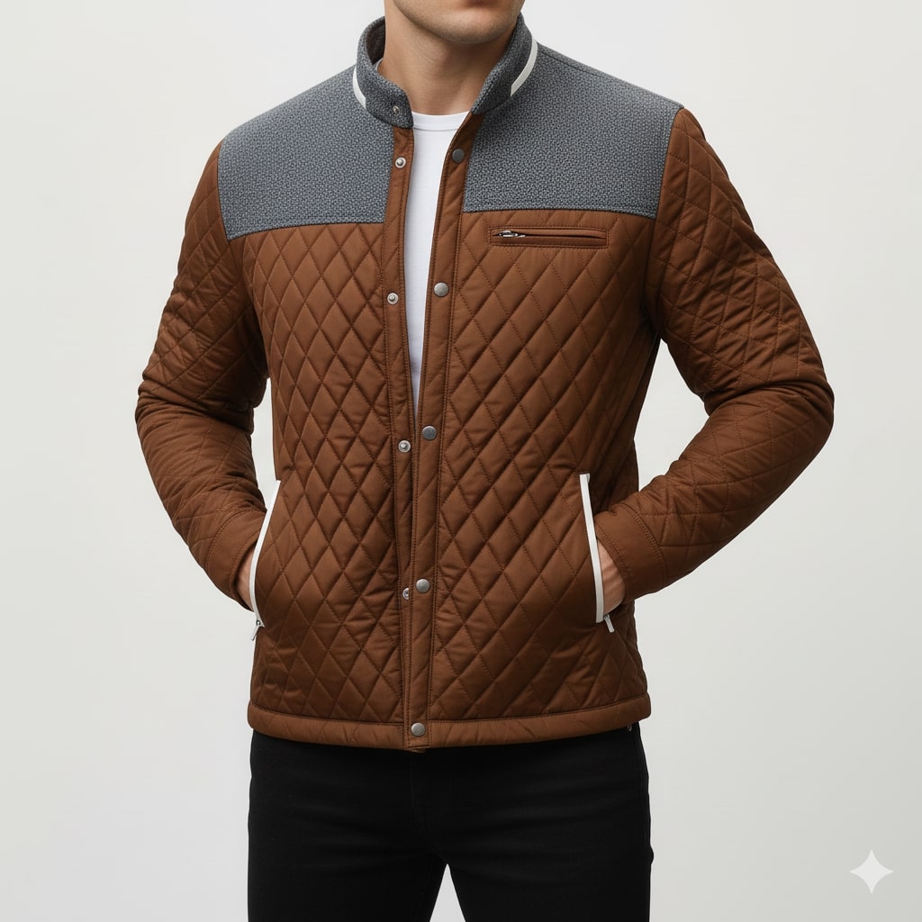 Adriano Men’s Puffer Jacket – Lightweight Quilted Zip-Up Jacket