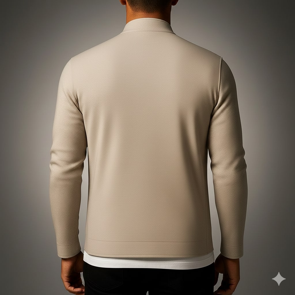 Gilbert Men’s Knit Cardigan – Italian-Style with Mandarin Collar