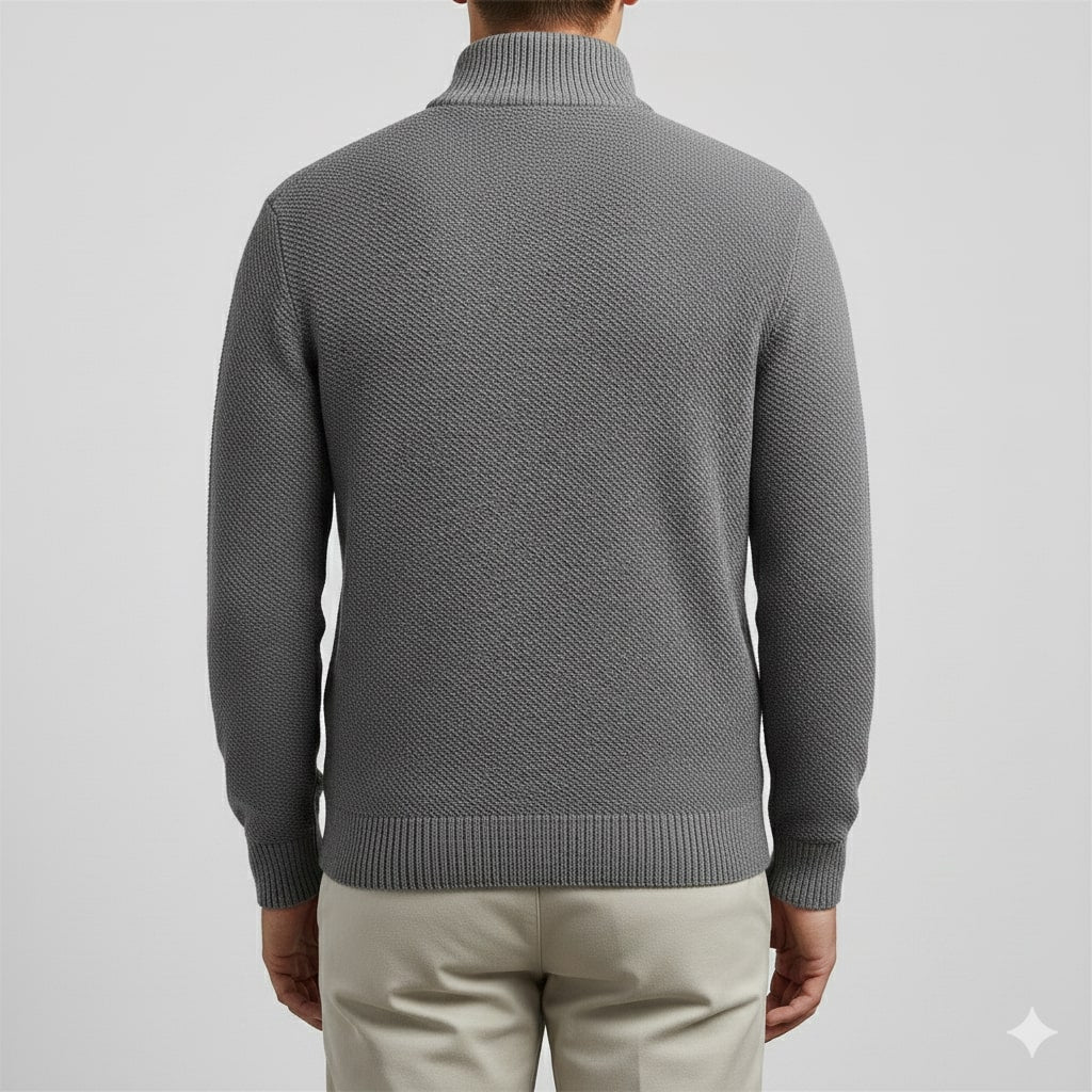 Ashton Men’s Quarter-Zip Sweater – Cotton Knit Pullover for Layered Comfort