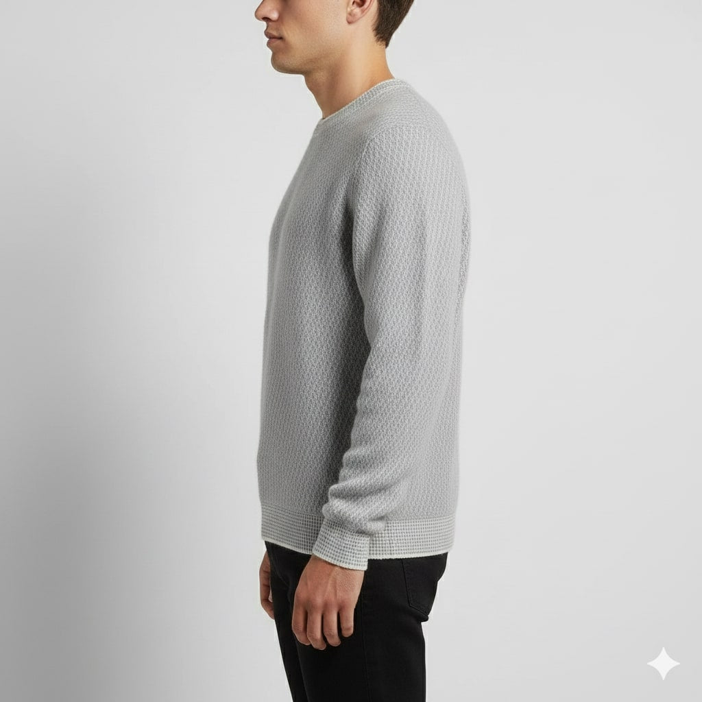 Alvino Men’s Knit Sweater – Soft Ribbed Crewneck Pullover