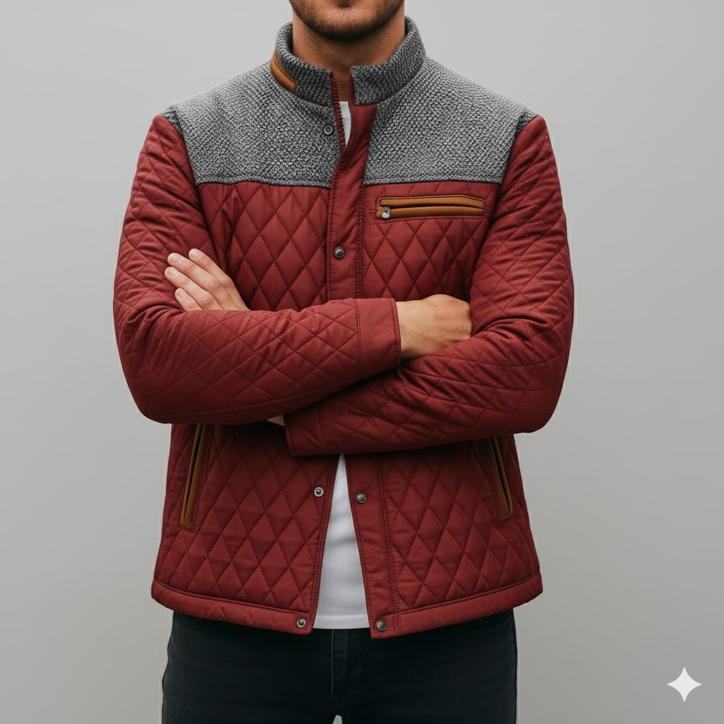 Adriano Men’s Puffer Jacket – Lightweight Quilted Zip-Up Jacket