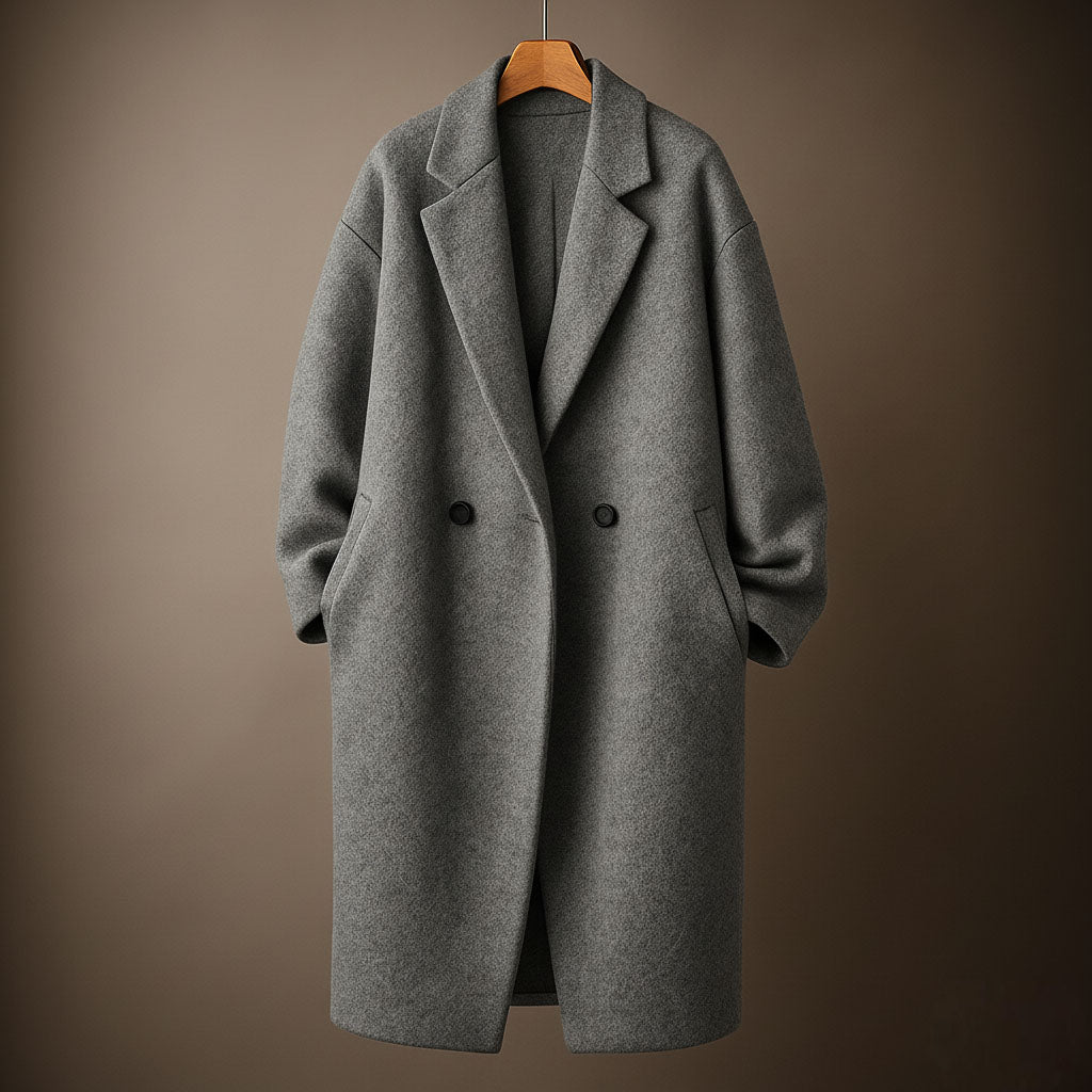 Jobilly Women’s Wool Overcoat – Double-Breasted Winter Coat