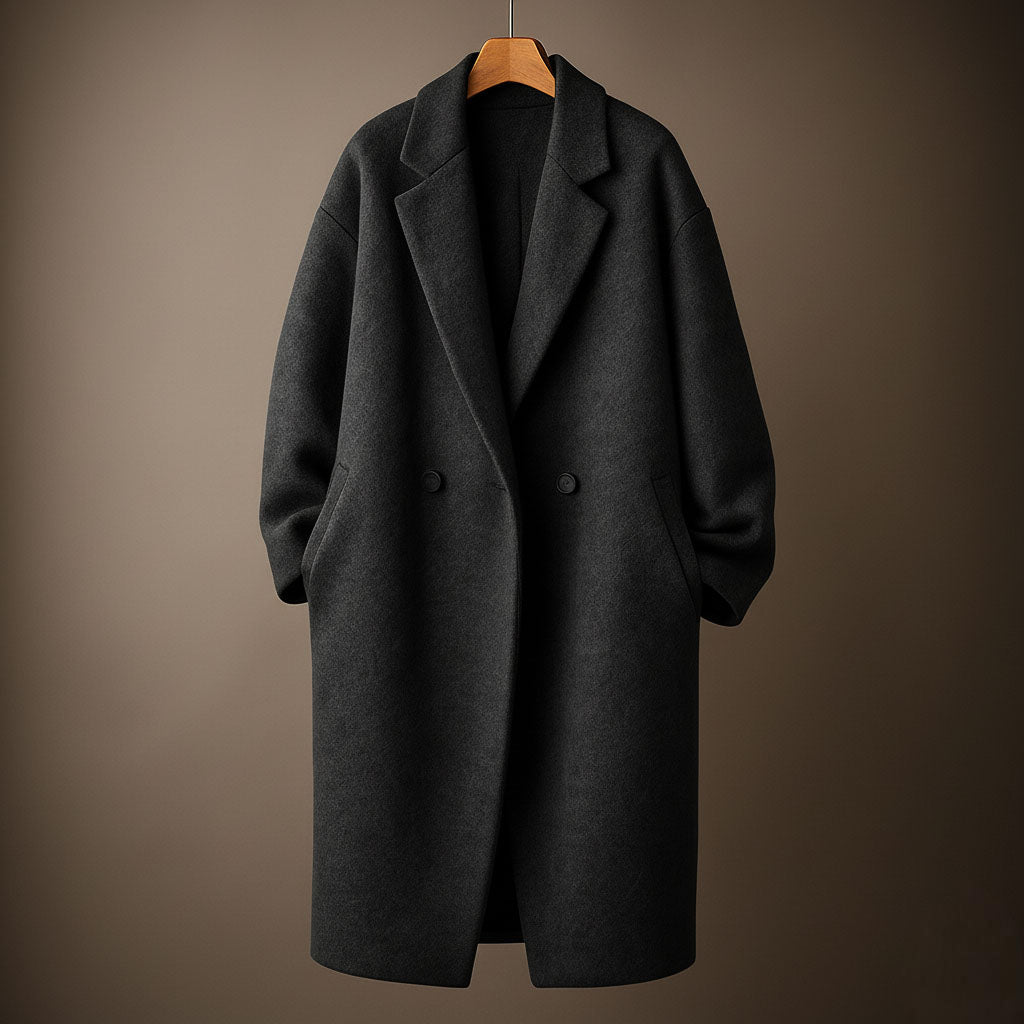 Jobilly Women’s Wool Overcoat – Double-Breasted Winter Coat