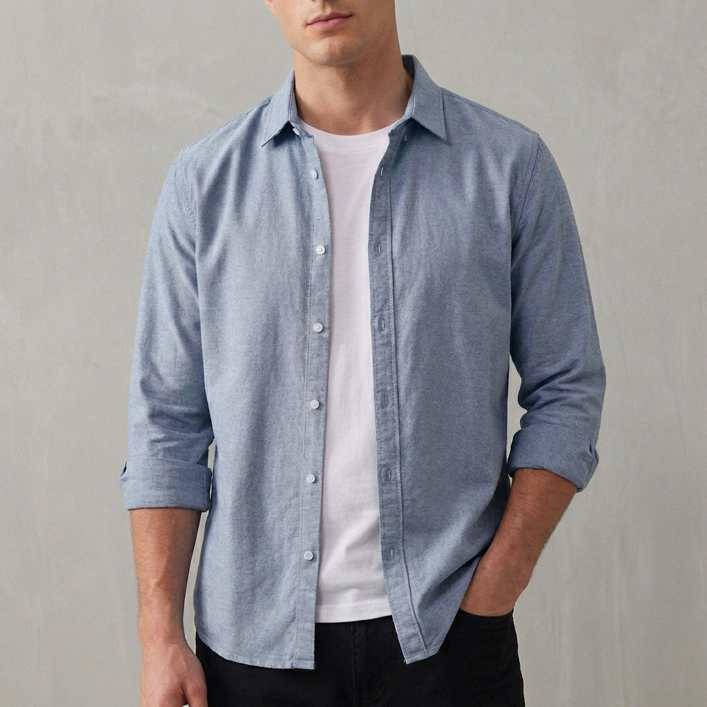 Landon Cotton Relaxed Button-Down Shirt – Lightweight Casual Essential