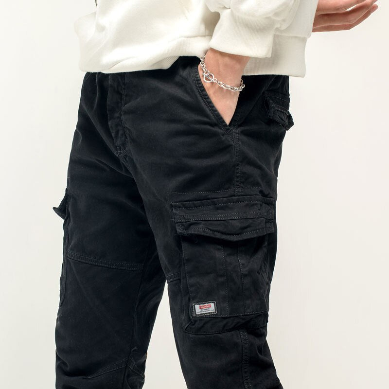 Griffin Men’s Cargo Pants – Vintage Cotton Tactical Trousers with Drawstring Waist