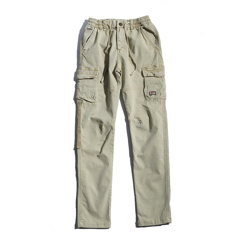 Griffin Men’s Cargo Pants – Vintage Cotton Tactical Trousers with Drawstring Waist