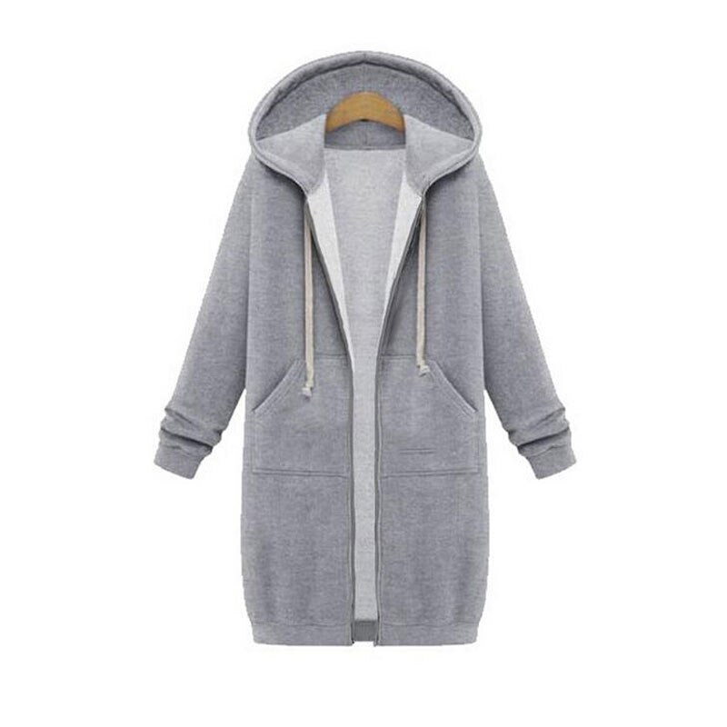Edyth Women’s Longline Zip Hoodie – Relaxed Fit with Extended Length & Pockets