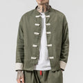 Kyoto Men’s Lightweight Jacket – Soft Cotton Jacket with Knot-Button Closure