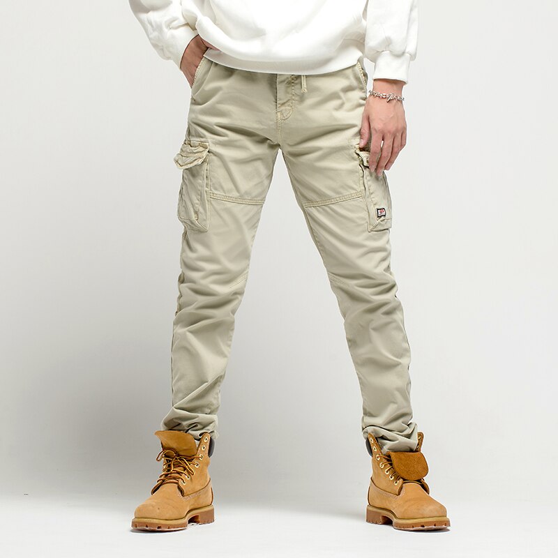 Griffin Men’s Cargo Pants – Vintage Cotton Tactical Trousers with Drawstring Waist