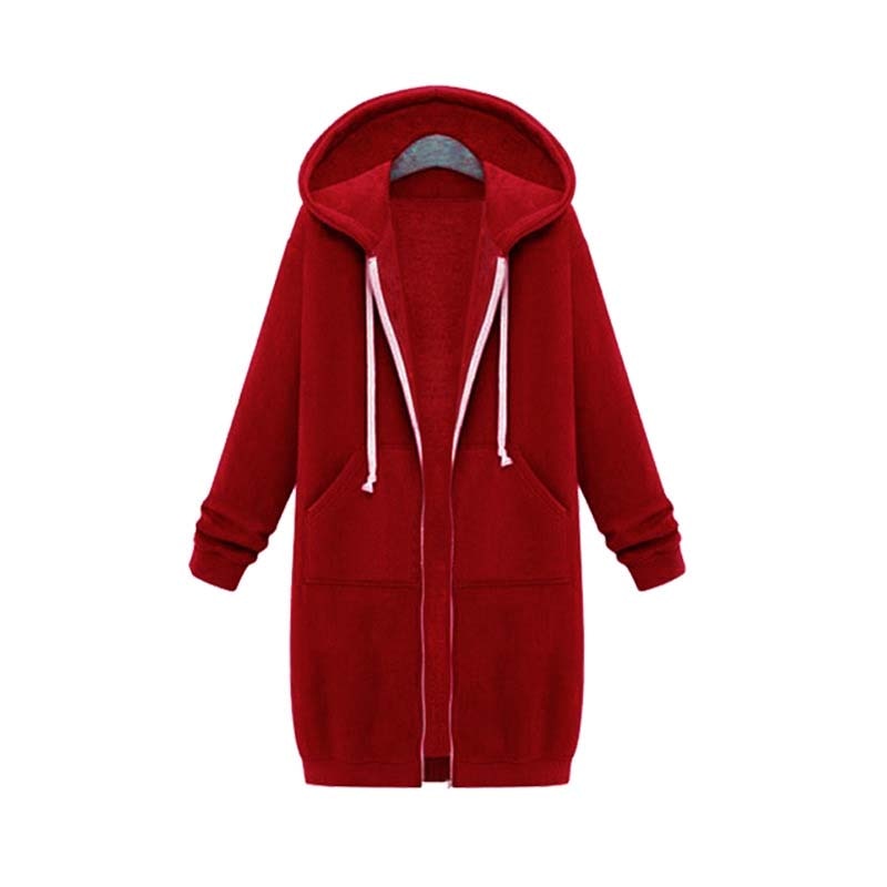 Edyth Women’s Longline Zip Hoodie – Relaxed Fit with Extended Length & Pockets
