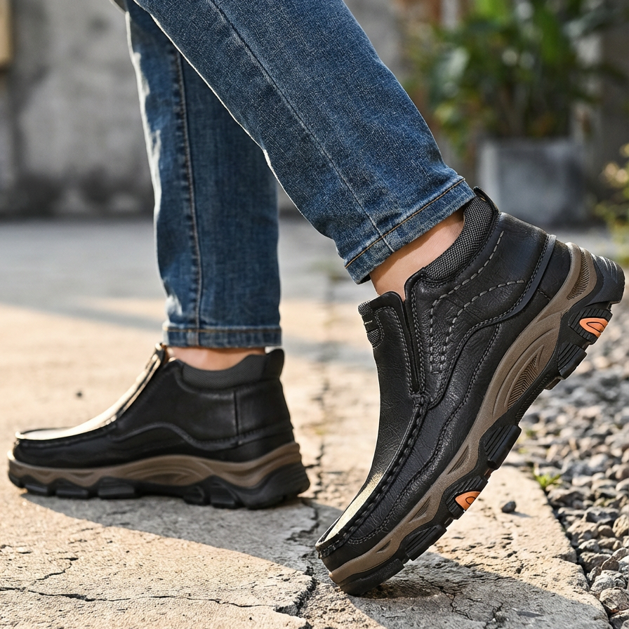 Anthony Men’s Leather Shoes – Rugged Slip-On Shoes