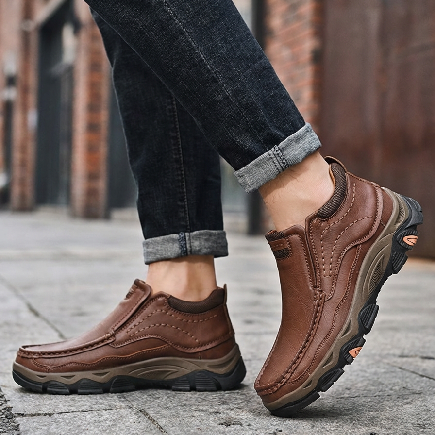 Anthony Men’s Leather Shoes – Rugged Slip-On Shoes