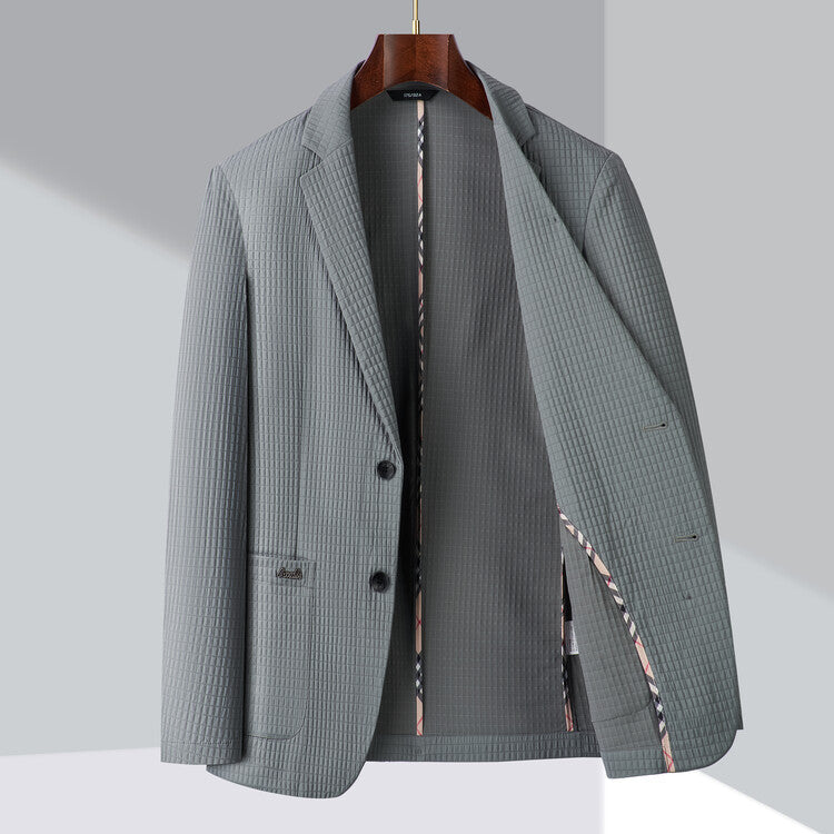 Vicente Men’s Blazer Jacket – Textured Sports Jacket with Tailored Fit for Year-Round Wear