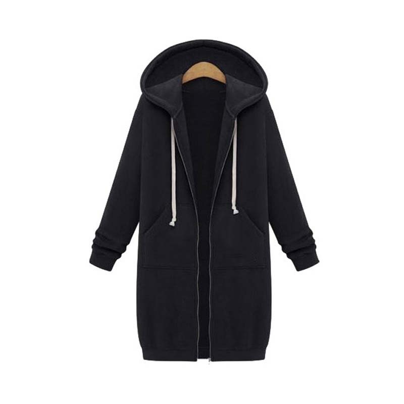 Edyth Women’s Longline Zip Hoodie – Relaxed Fit with Extended Length & Pockets
