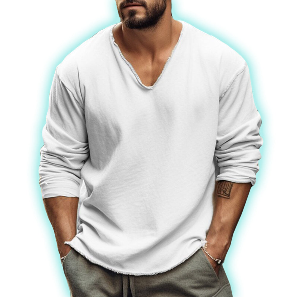 Hudson Men's Dress Shirt – Luxuriously Soft Fabric with Unique Neckline 1