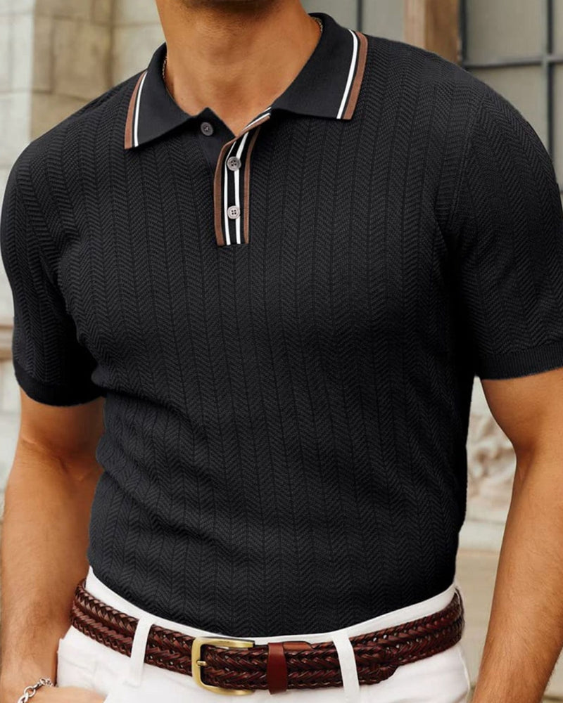 Jude Sleek Knit Polo - Refined Comfort with Contrast Detailing